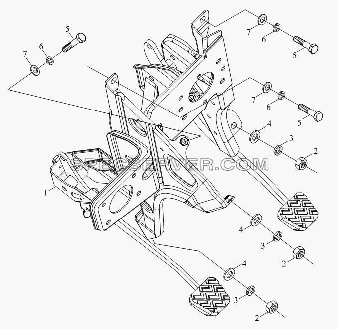 1S10433540103 Подвеска педали для BJ1041, BJ1069 (Ollin) (список запасных частей)