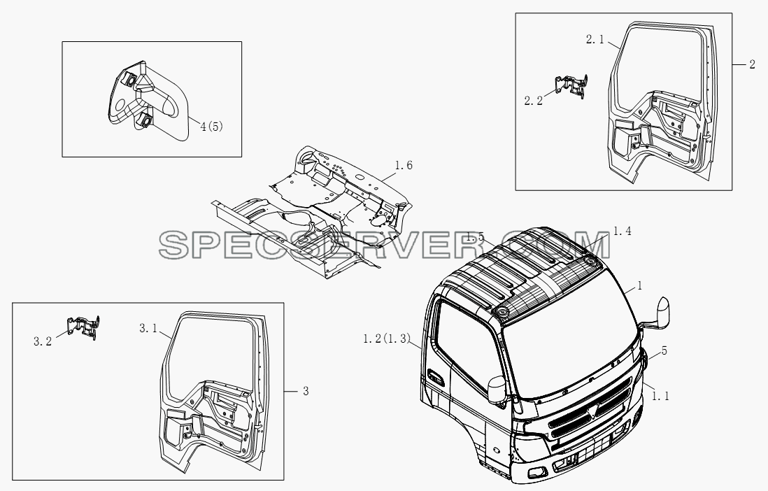 1SB2005000315 Корпус кузова для BJ1051, BJ1061 (Aumark) (список запасных частей)