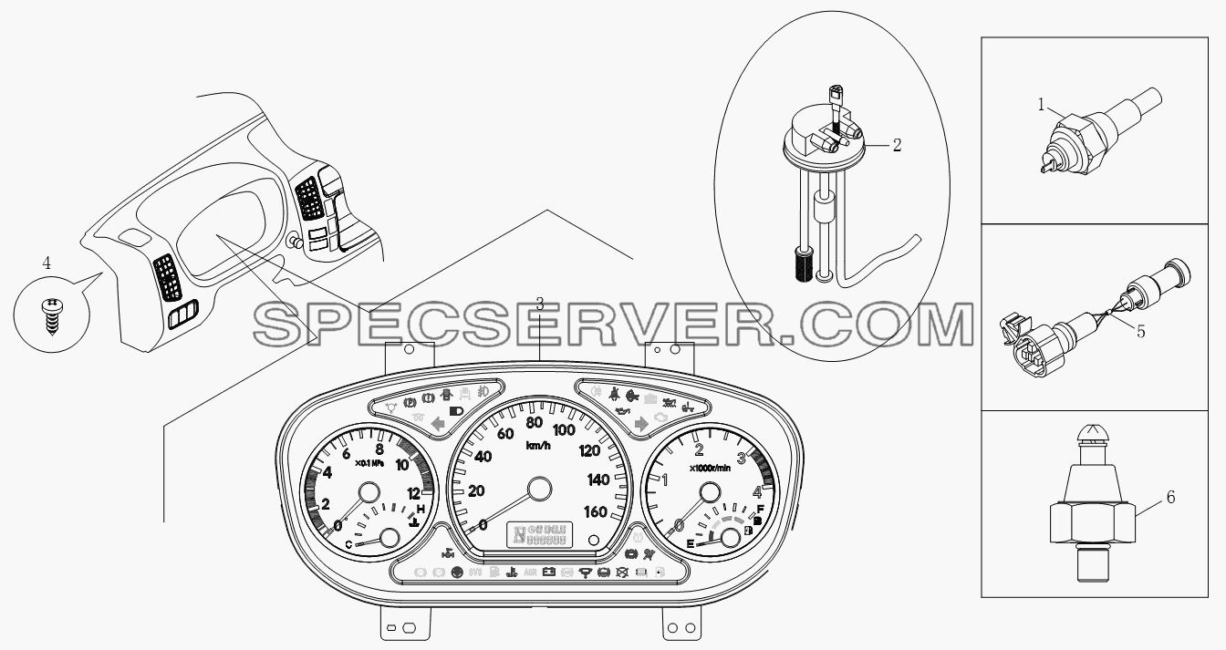 1SB2003760111 Устройство приборов для BJ1051, BJ1061 (Aumark) (список запасных частей)