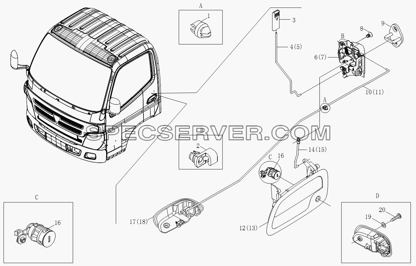 1SB1806150150 Дверной замок для BJ1051, BJ1061 (Aumark) (список запасных частей)