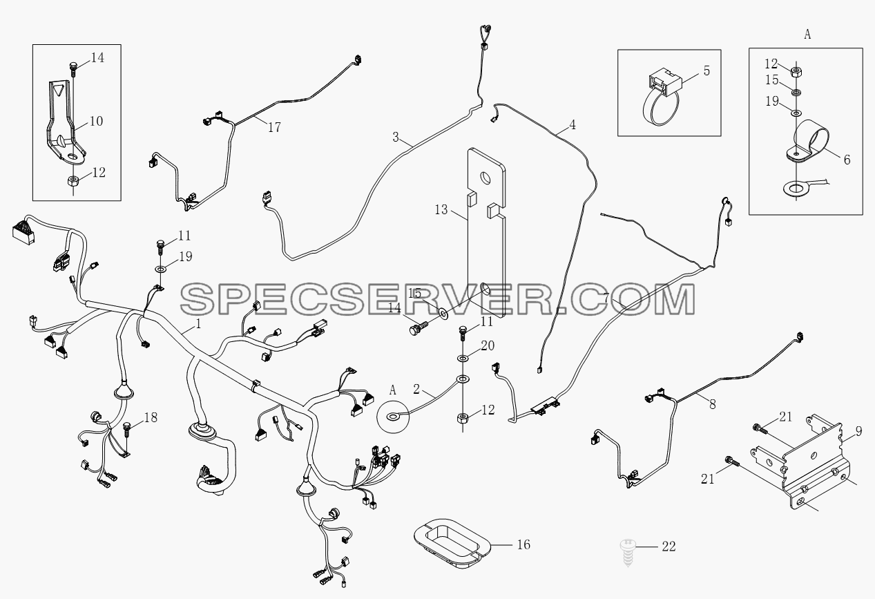 1SB2003740165 Провода в кузове для BJ1051, BJ1061 (Aumark) (список запасных частей)