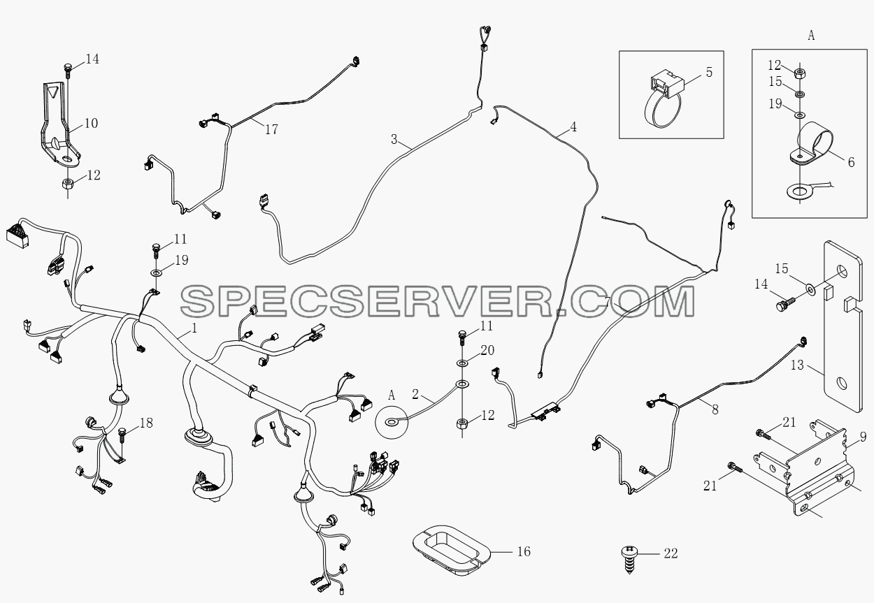 1SB2003740177 Провода в кузове для BJ1051, BJ1061 (Aumark) (список запасных частей)