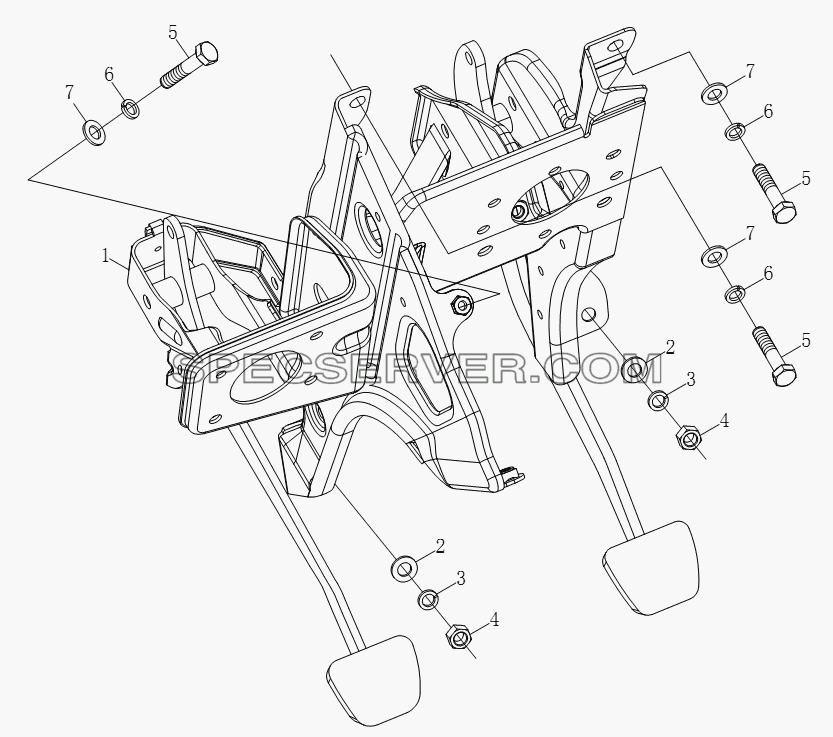 1S10433540103 Подвеска педали для BJ1051, BJ1061 (Aumark) (список запасных частей)