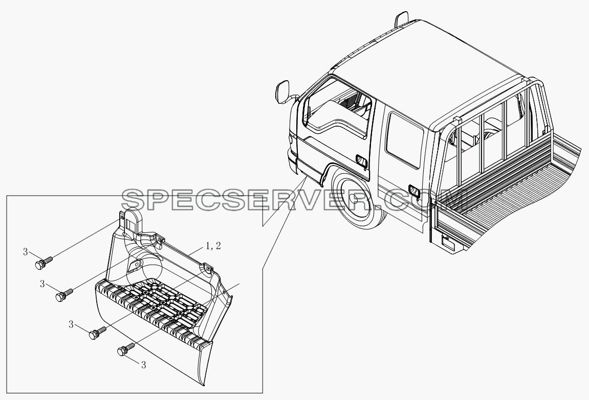 1SB2008450101 Подножки для BJ1051, BJ1061 (Aumark) (список запасных частей)