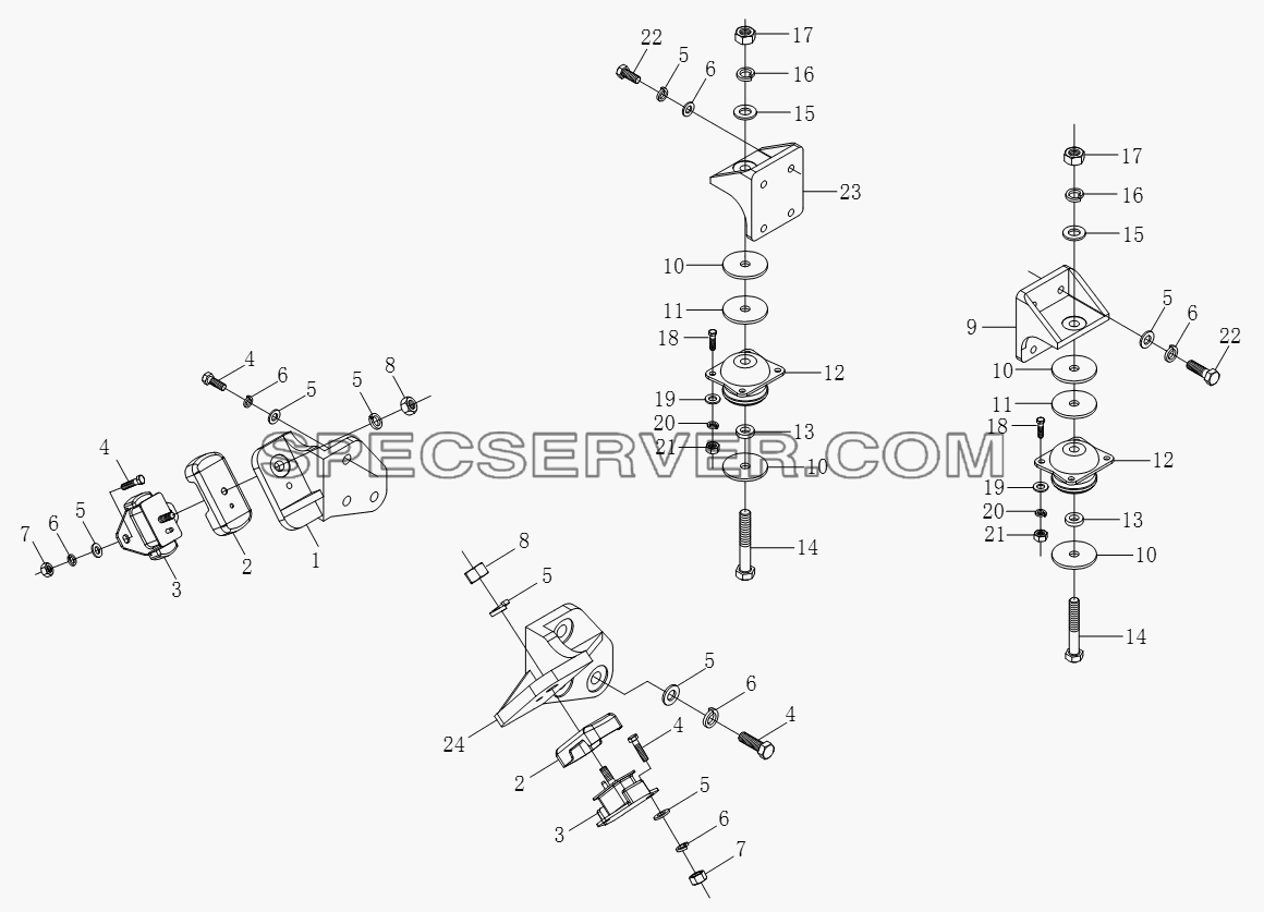 1S10511010101 Подвеска силового агрегата для BJ1051, BJ1061 (Aumark) (список запасных частей)