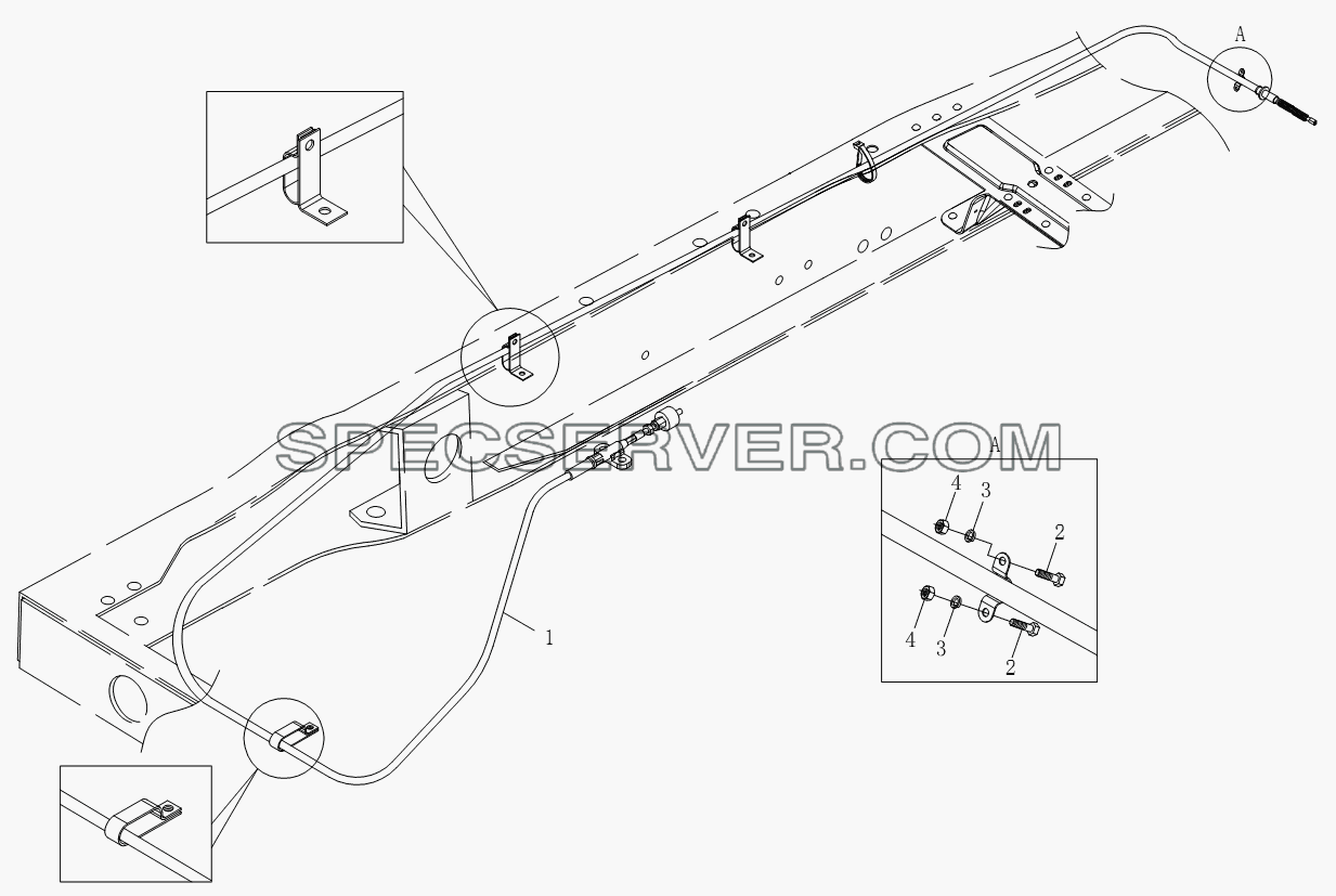 1S10513580001 Управляющий механизм стояночного тормоза для BJ1051, BJ1061 (Aumark) (список запасных частей)