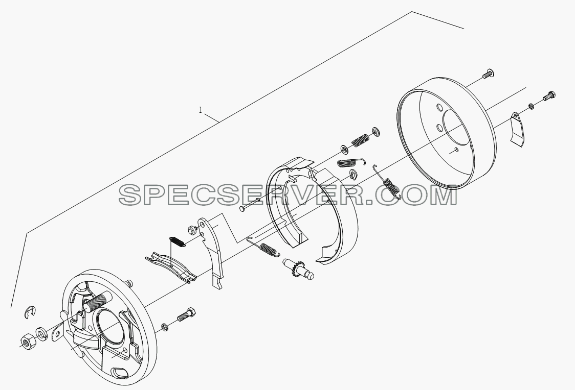 1S10693570102 Стояночный тормоз для BJ1051, BJ1061 (Aumark) (список запасных частей)