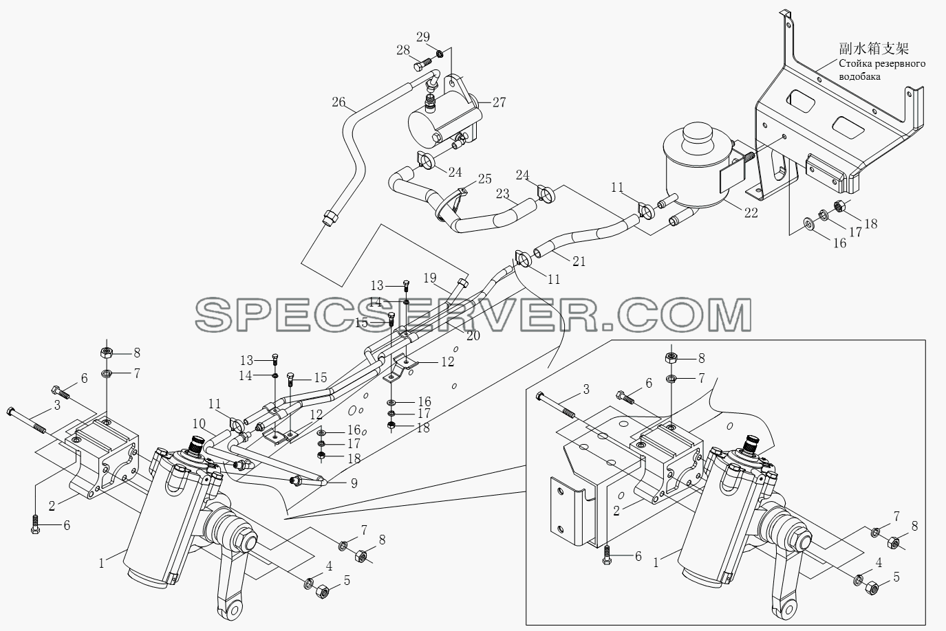 1S10613400101 Рулевой механизм и принадлежности для BJ1051, BJ1061 (Aumark) (список запасных частей)