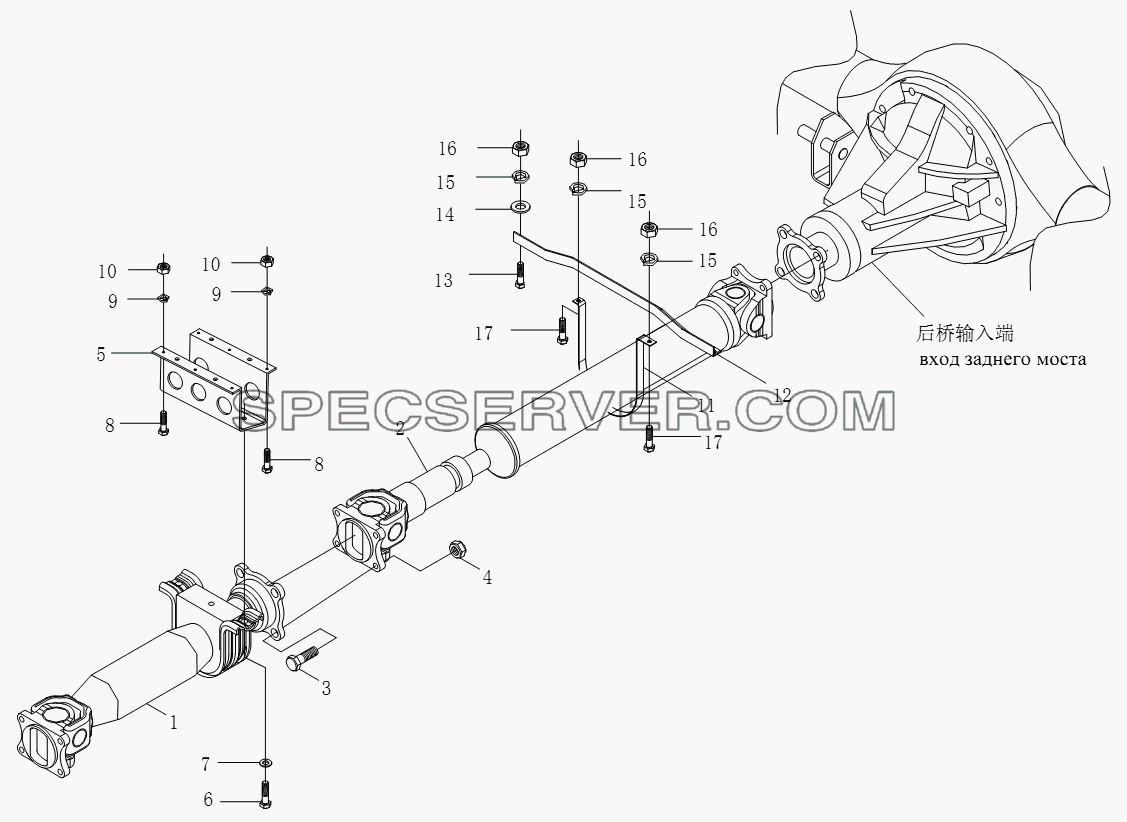 1S10692200201 Карданный вал для BJ1051, BJ1061 (Aumark) (список запасных частей)