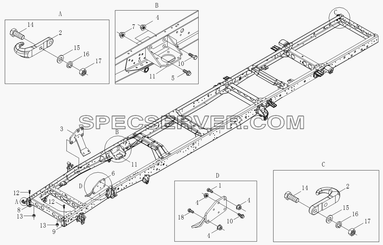 1S10612800101 Рама для BJ1051, BJ1061 (Aumark) (список запасных частей)