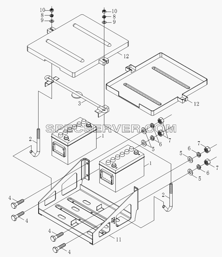 1S10433613010 Аккумулятор для BJ1051, BJ1061 (Aumark) (список запасных частей)