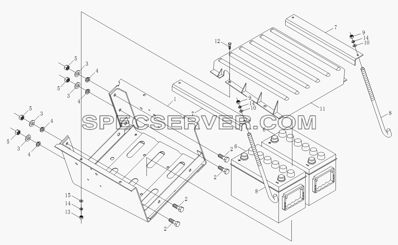 1S10513613002 Аккумулятор для BJ1051, BJ1061 (Aumark) (список запасных частей)