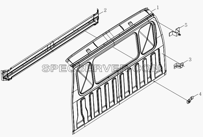1SB2005000101 Корпус кузова (сварочный комплект для задней панели) для Оllin Express I (список запасных частей)