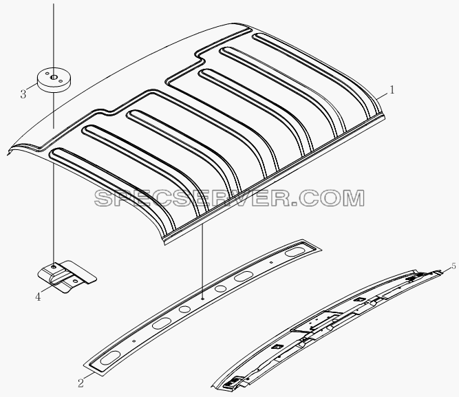 1SB2005000101 Корпус кузова (сварочный комплект верхней траверсы для переднего ветрового окна и верхней крышки) для Оllin Express I (список запасных частей)