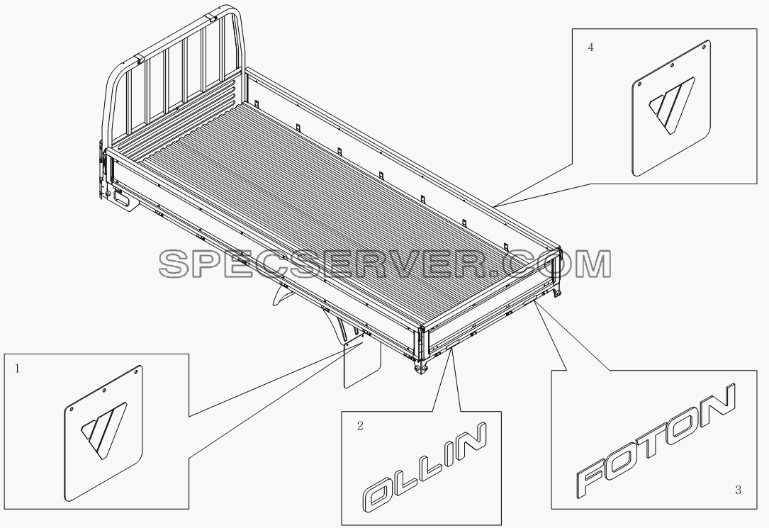 1SB1808570121 Внешняя упаковка кузова-платформы для Оllin Express I (список запасных частей)