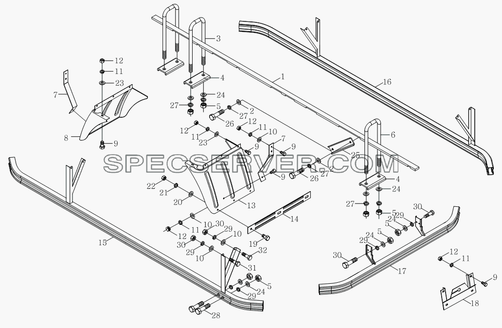 1SB1808590109 Агрегат для монтажа кузова-фургона для Оllin Express I (список запасных частей)