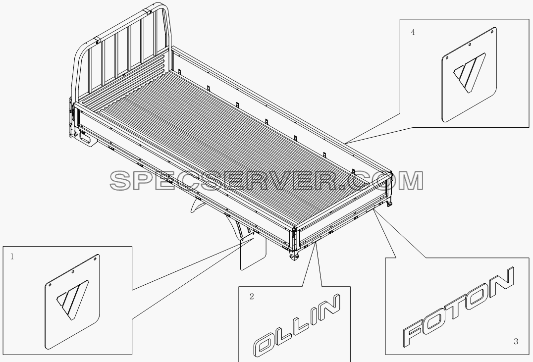 1SB2008570108 Внешняя упаковка кузова-платформы для Оllin Express I (список запасных частей)