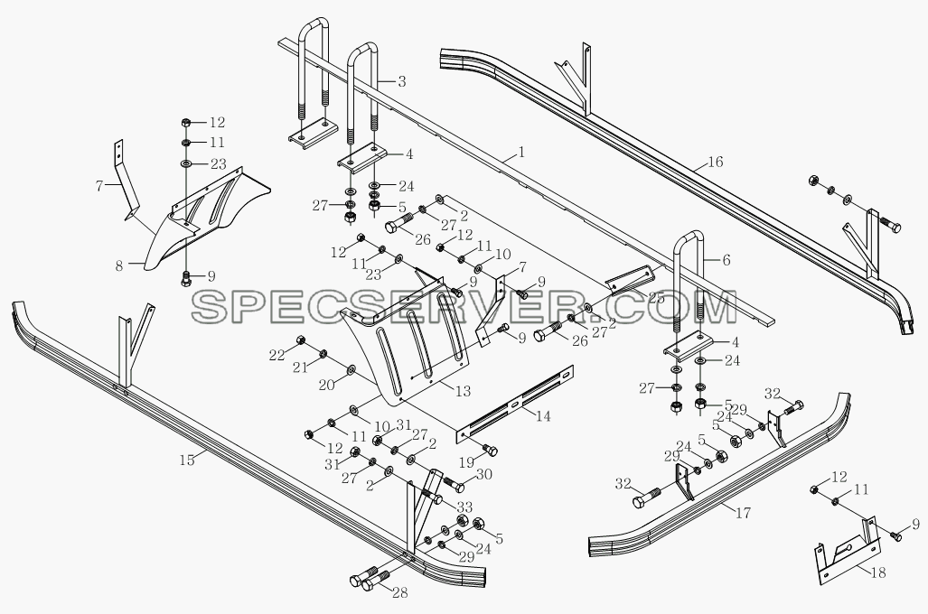 1SB1808590110 Агрегат для монтажа кузова-фургона для Оllin Express I (список запасных частей)