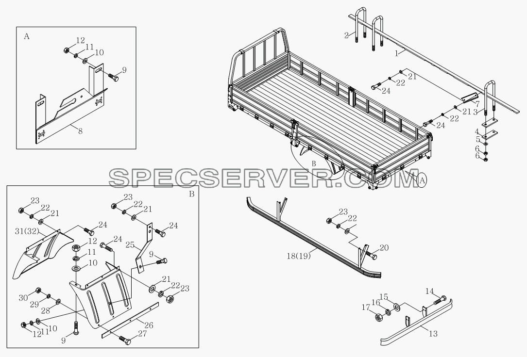 1SB2008590104 Агрегат для монтажа кузова-фургона для Оllin Express I (список запасных частей)