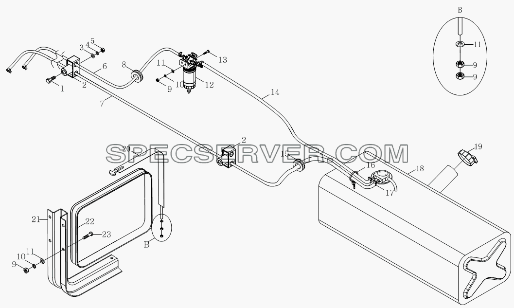 1S10691100107 Топливная система для Оllin Express I (список запасных частей)