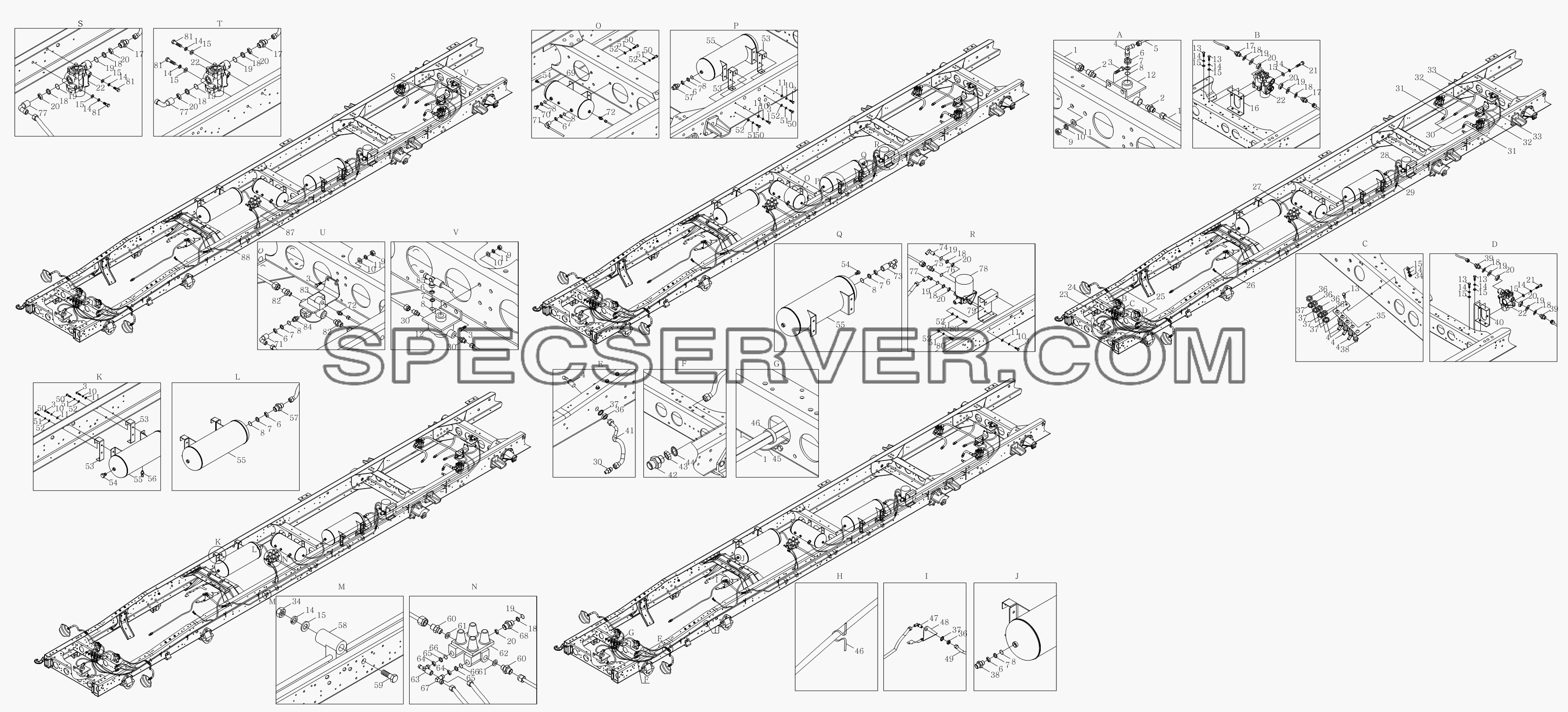 1S10893560114 Тормозная магистраль (шасси) для Оllin Express I (список запасных частей)