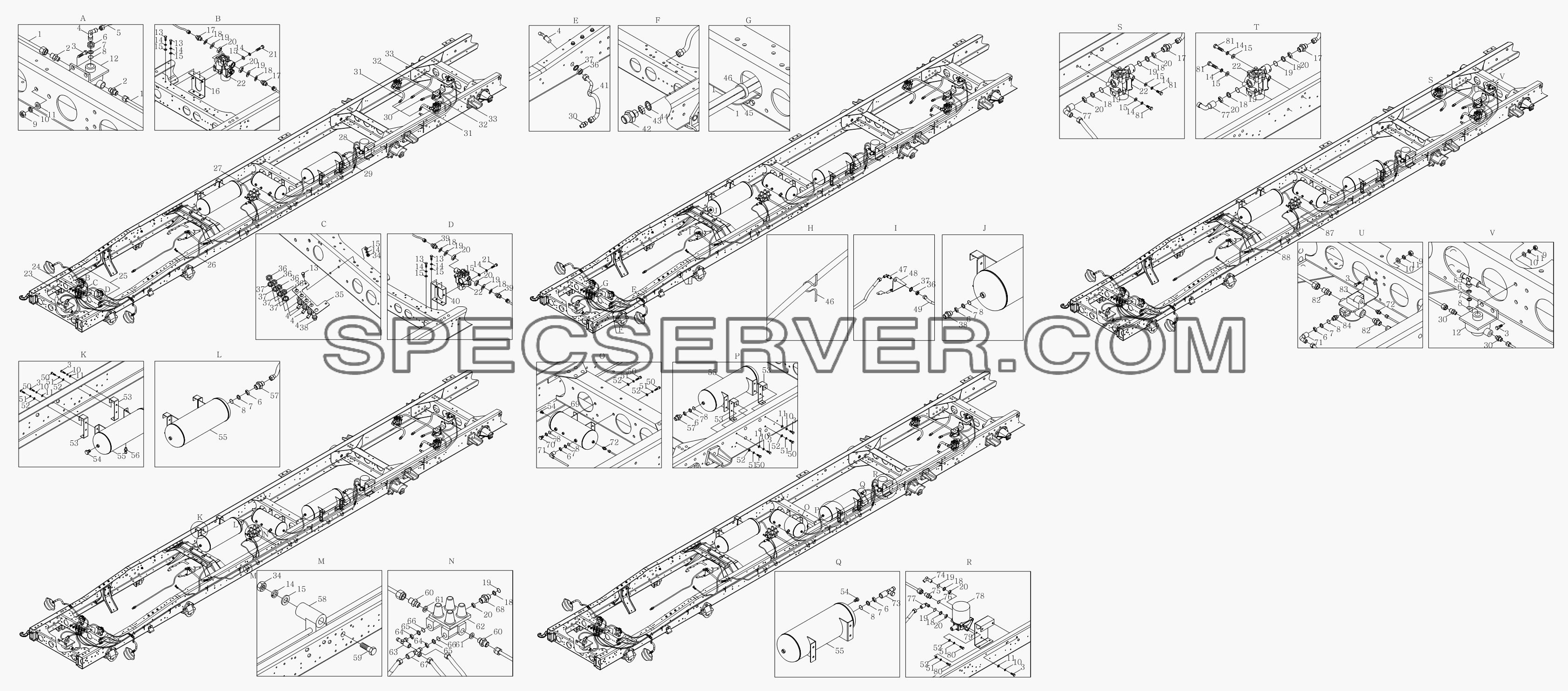 1S10893560113 Тормозная магистраль (шасси) для Оllin Express I (список запасных частей)