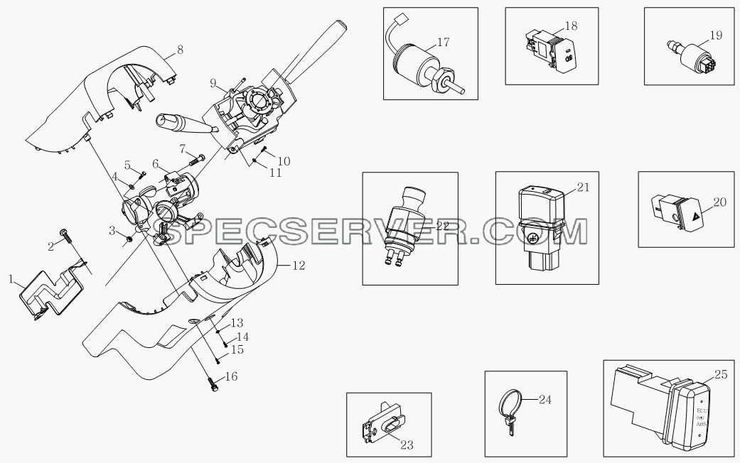 1SB2003730125, 1SB2003730126 Переключатель кузова (для стандартной модели автомашины) для Оllin Express I (список запасных частей)