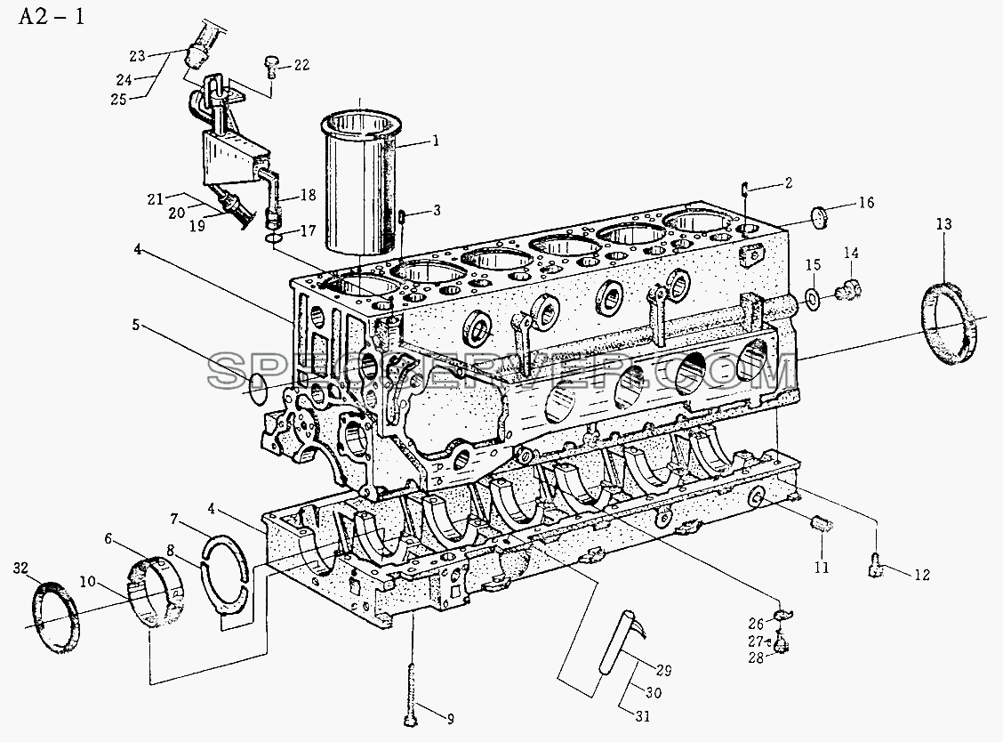 WD618 CRANK CASE (A2-1) для Sinotruck (полного) (список запасных частей)