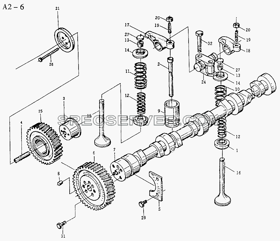WD618 VALVE DISTRIBUTING MECHANISM (A2-6) для Sinotruck (полного) (список запасных частей)