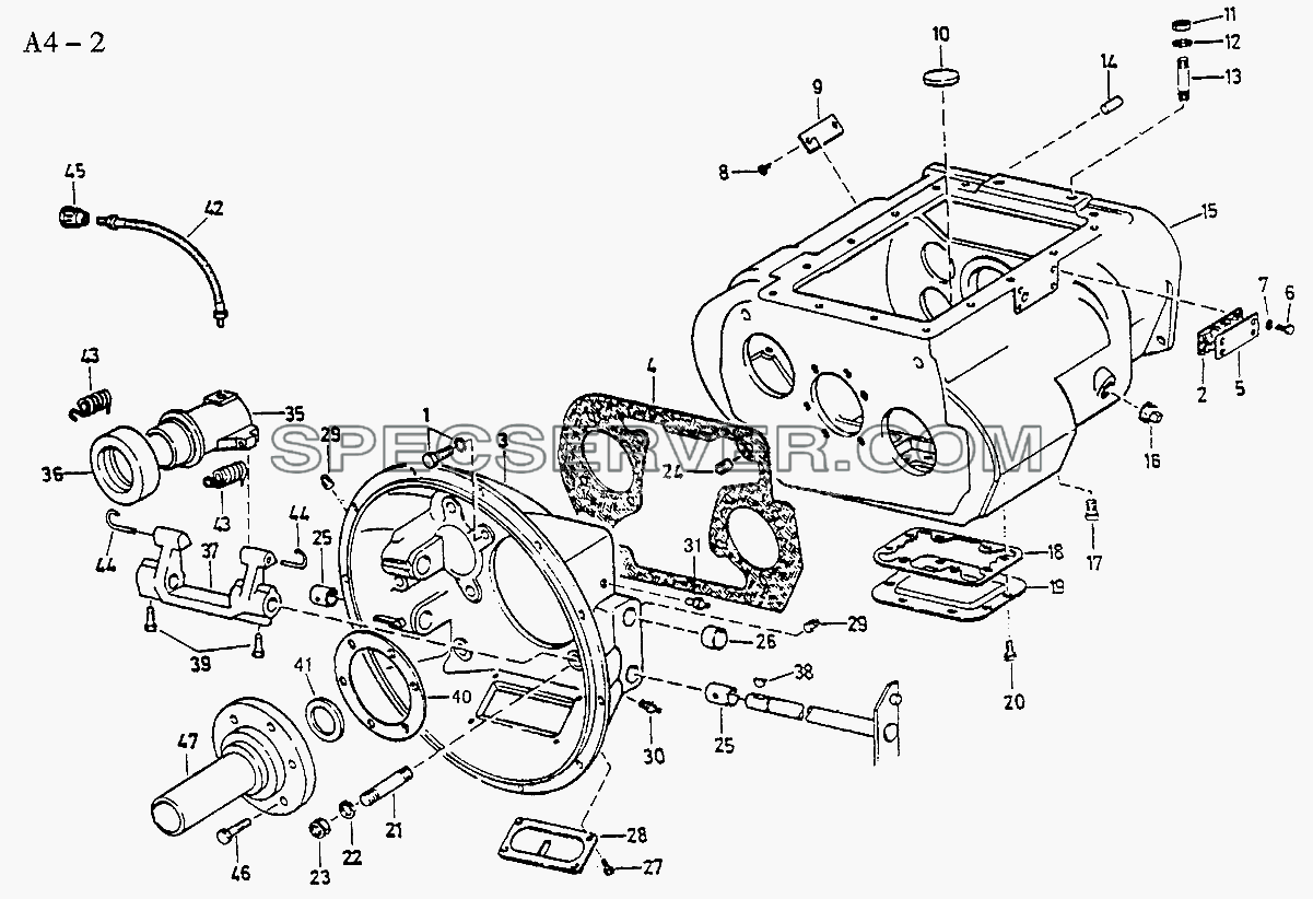 Fuller CLUTCH HOUSING, GEARBOX HOUSING (A4-2) для Sinotruck (полного) (список запасных частей)