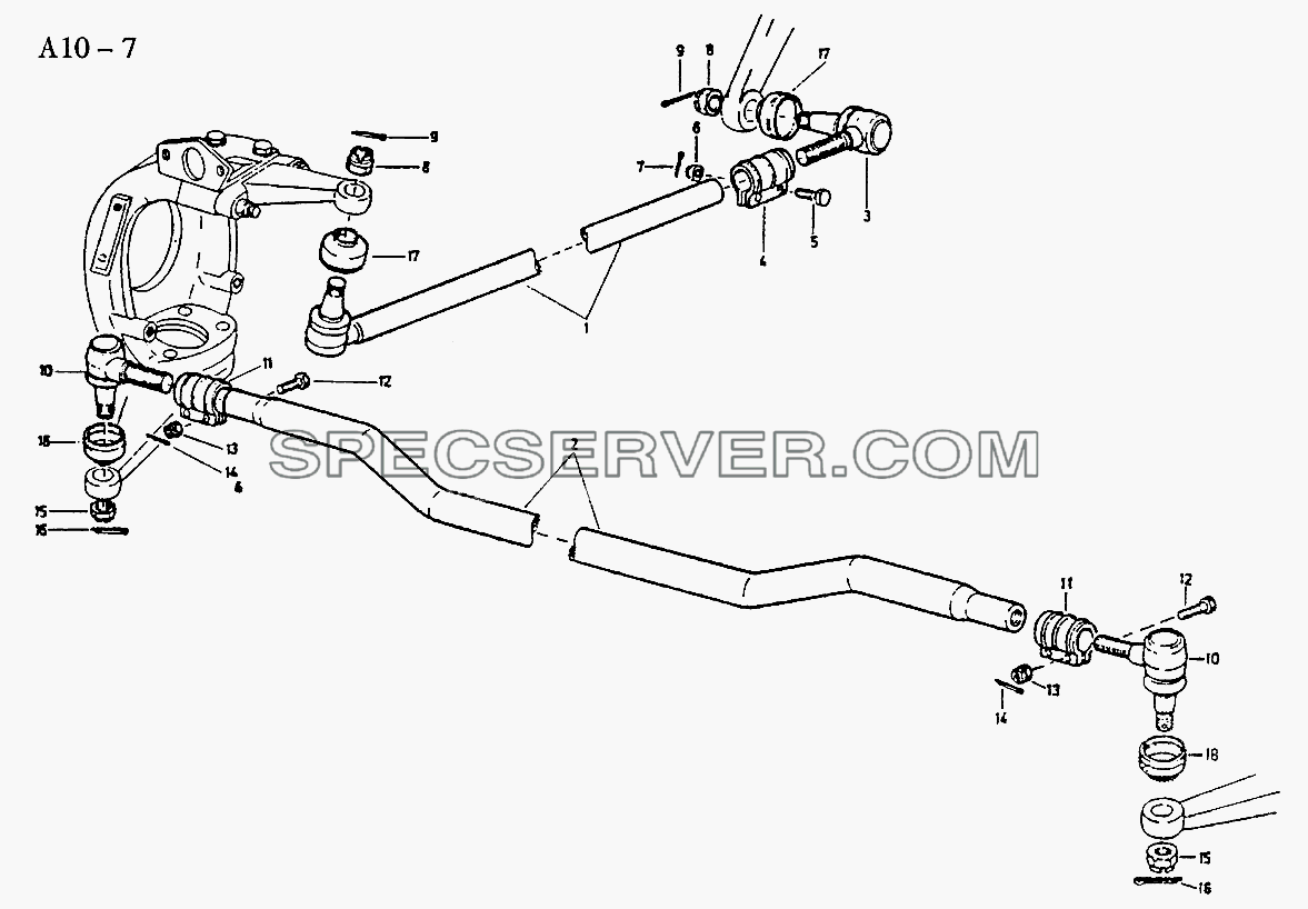 4x4, 6x6 TIE ROD (A10-7) для Sinotruck (полного) (список запасных частей)