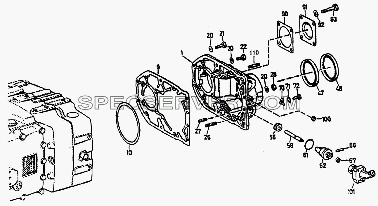 Задняя крышка коробки передач ZF для Howo cnhtc-huaxin (список запасных частей)