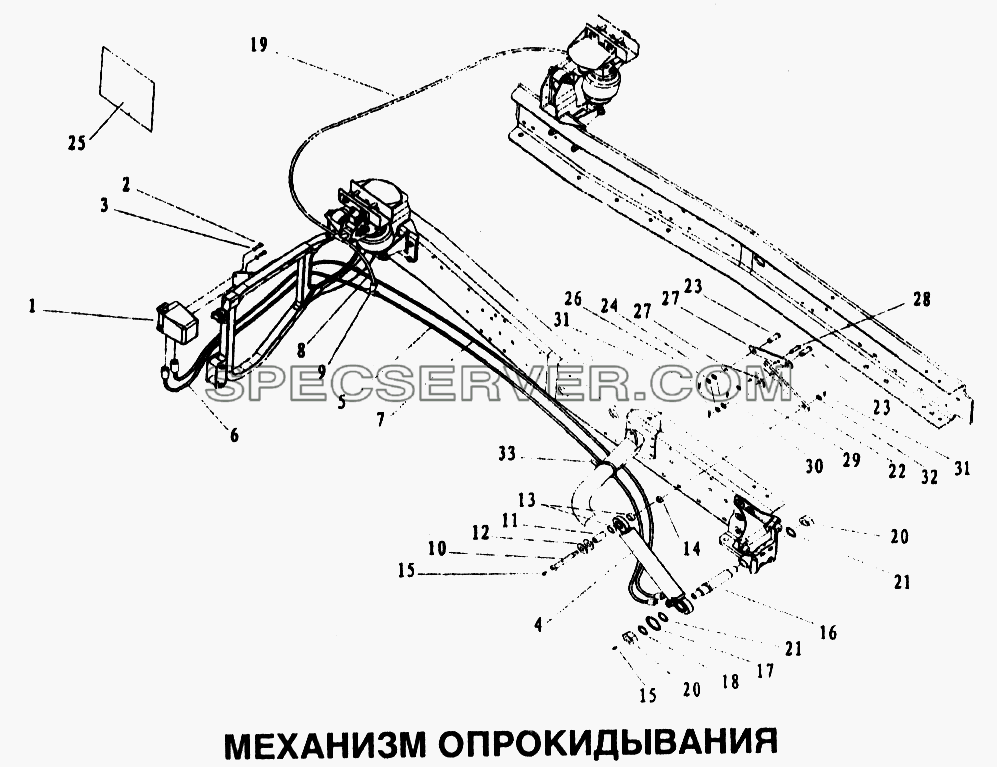 Механизм опрокидывания для Howo (список запасных частей)