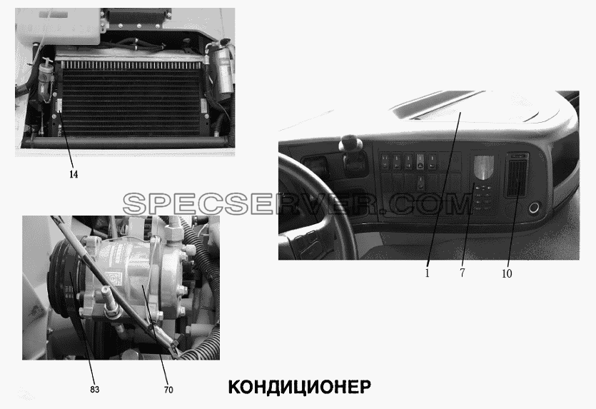 Кондиционер для Howo (список запасных частей)