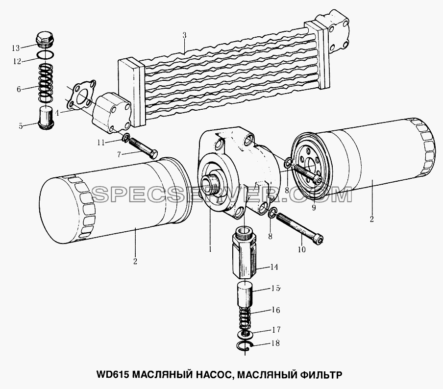 Масляный насос, масляный фильтр для Howo (список запасных частей)