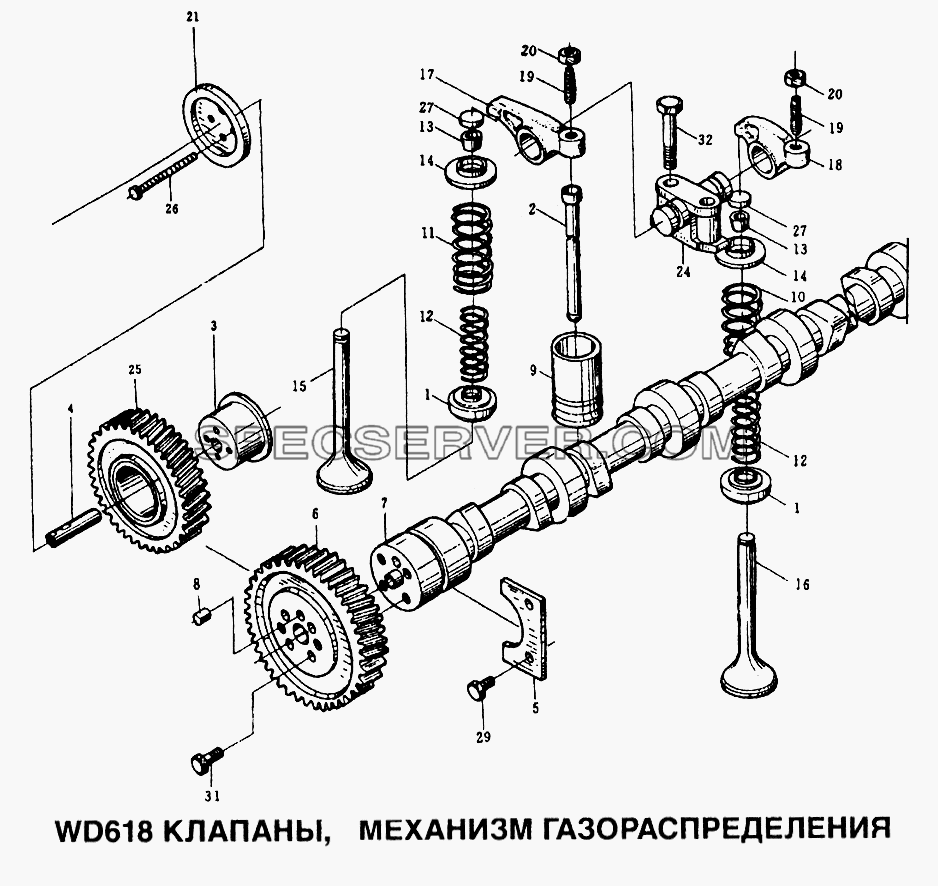 Клапаны, механизм газораспределения для Howo (список запасных частей)