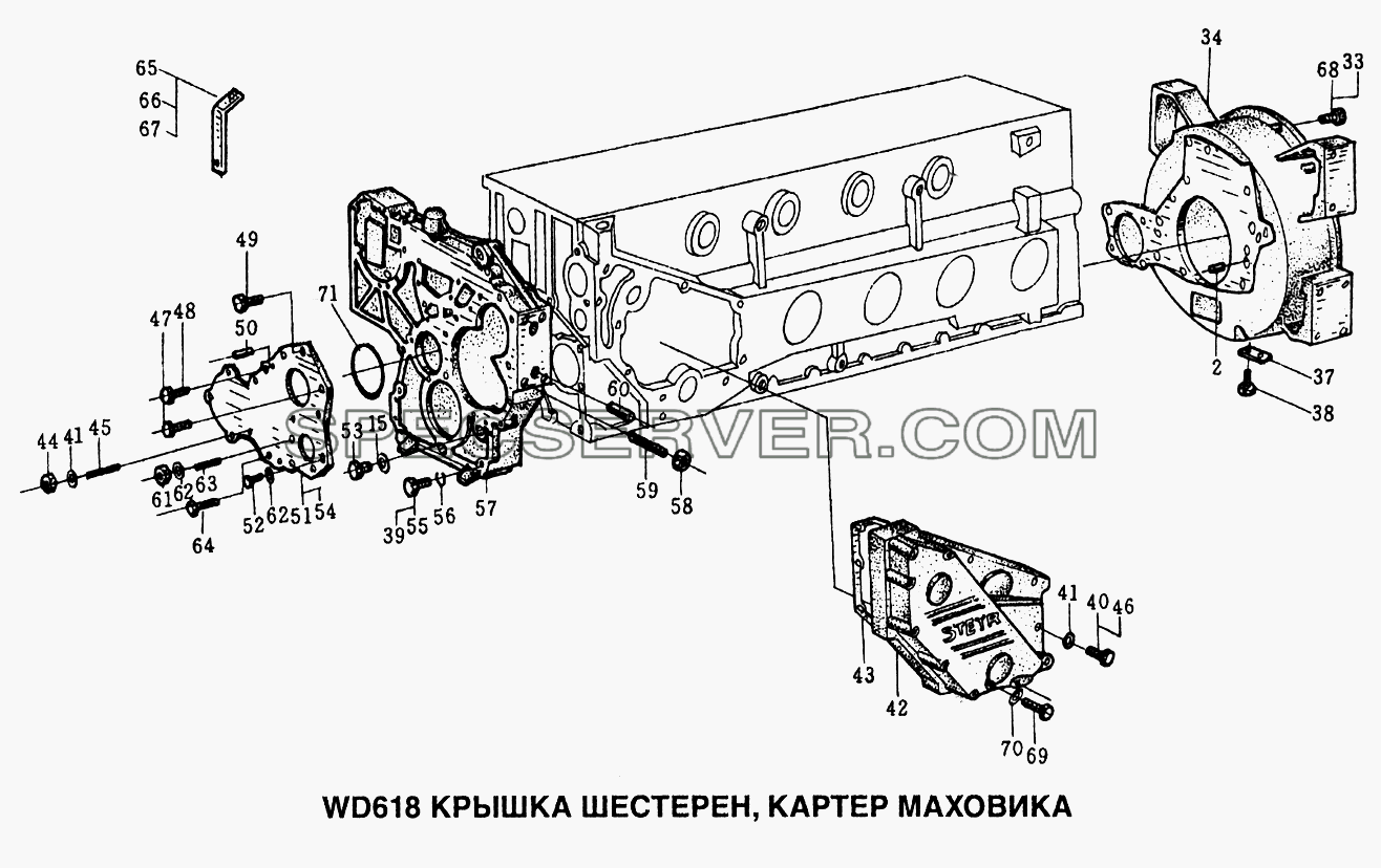 Крышка шестерен, картер маховика для Howo (список запасных частей)
