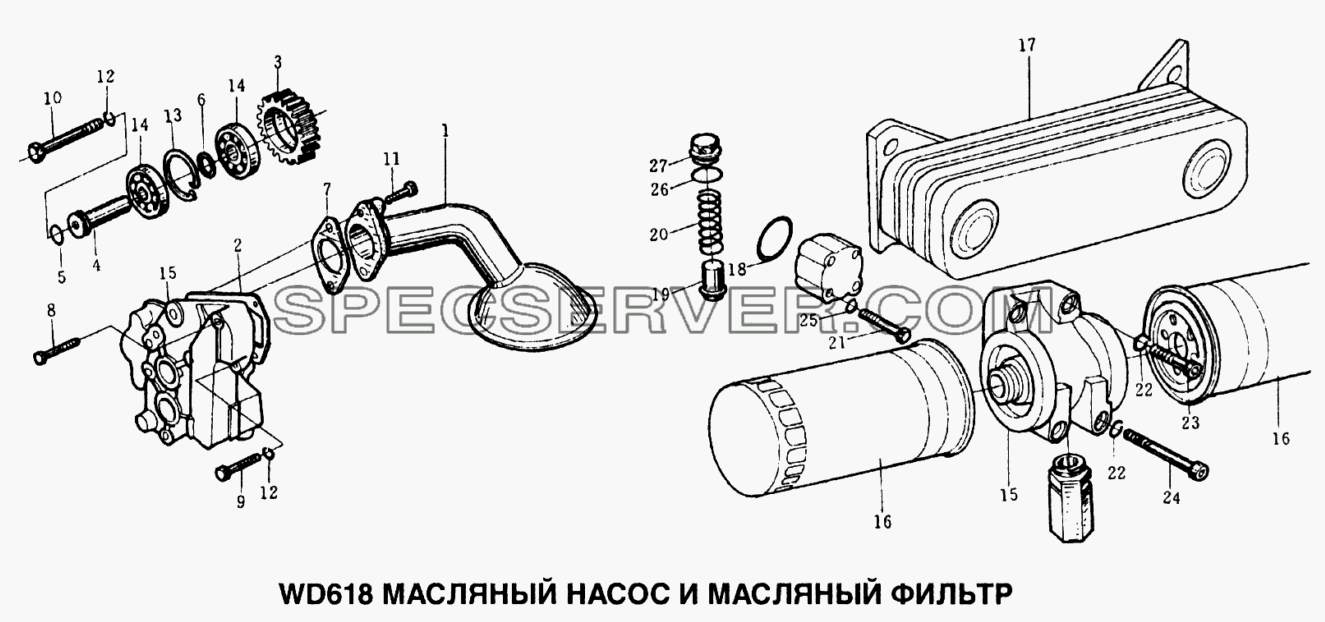 Масляный насос и масляный фильтр для Howo (список запасных частей)