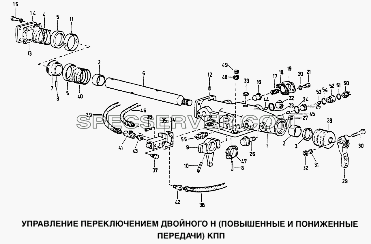 Управление переключением двойного Н (повышенные и пониженные передачи) КПП для Howo (список запасных частей)