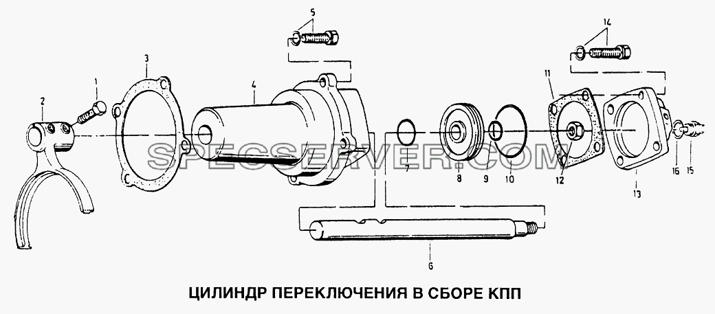 Цилиндр переключения в сборе КПП для Howo (список запасных частей)