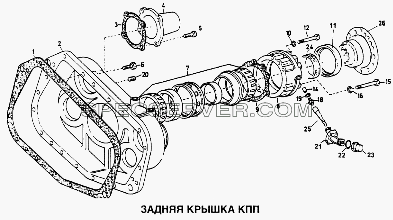 Задняя крышка КПП для Howo (список запасных частей)