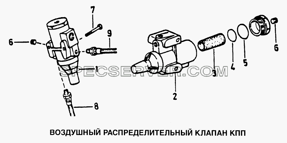 Воздушный распределительный клапан КПП для Howo (список запасных частей)