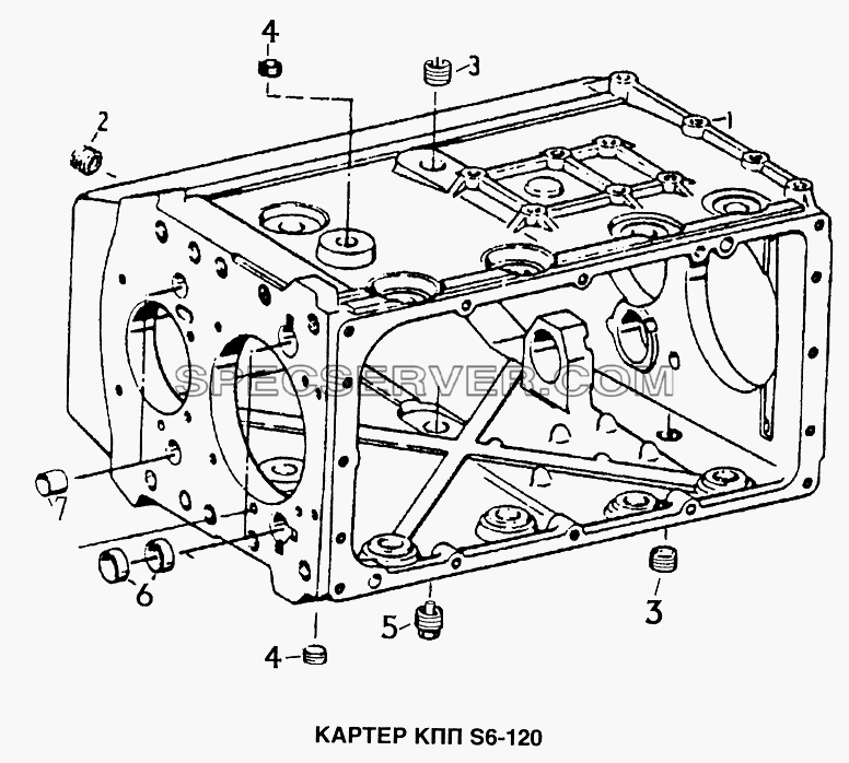 Картер КПП S6-120 для Howo (список запасных частей)