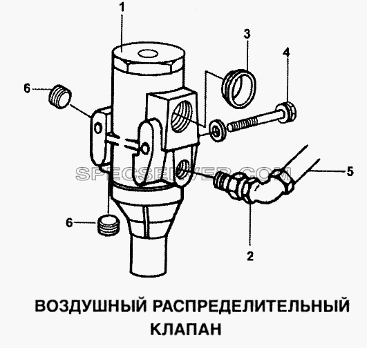 Воздушный распределительный клапан для Howo (список запасных частей)