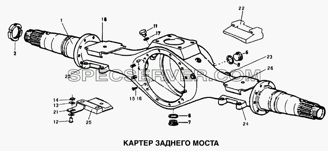 Картер заднего моста для Howo (список запасных частей)