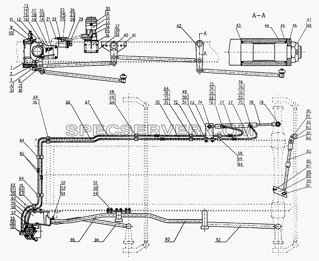 Гидравлическая рулевая система 8x4 для Howo (список запасных частей)