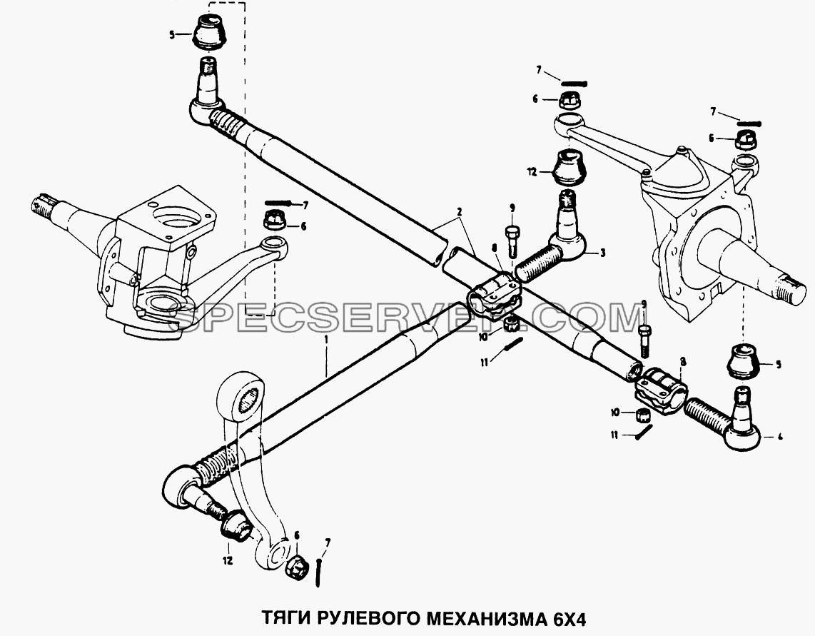 Тяги рулевого механизма 6x4 для Howo (список запасных частей)