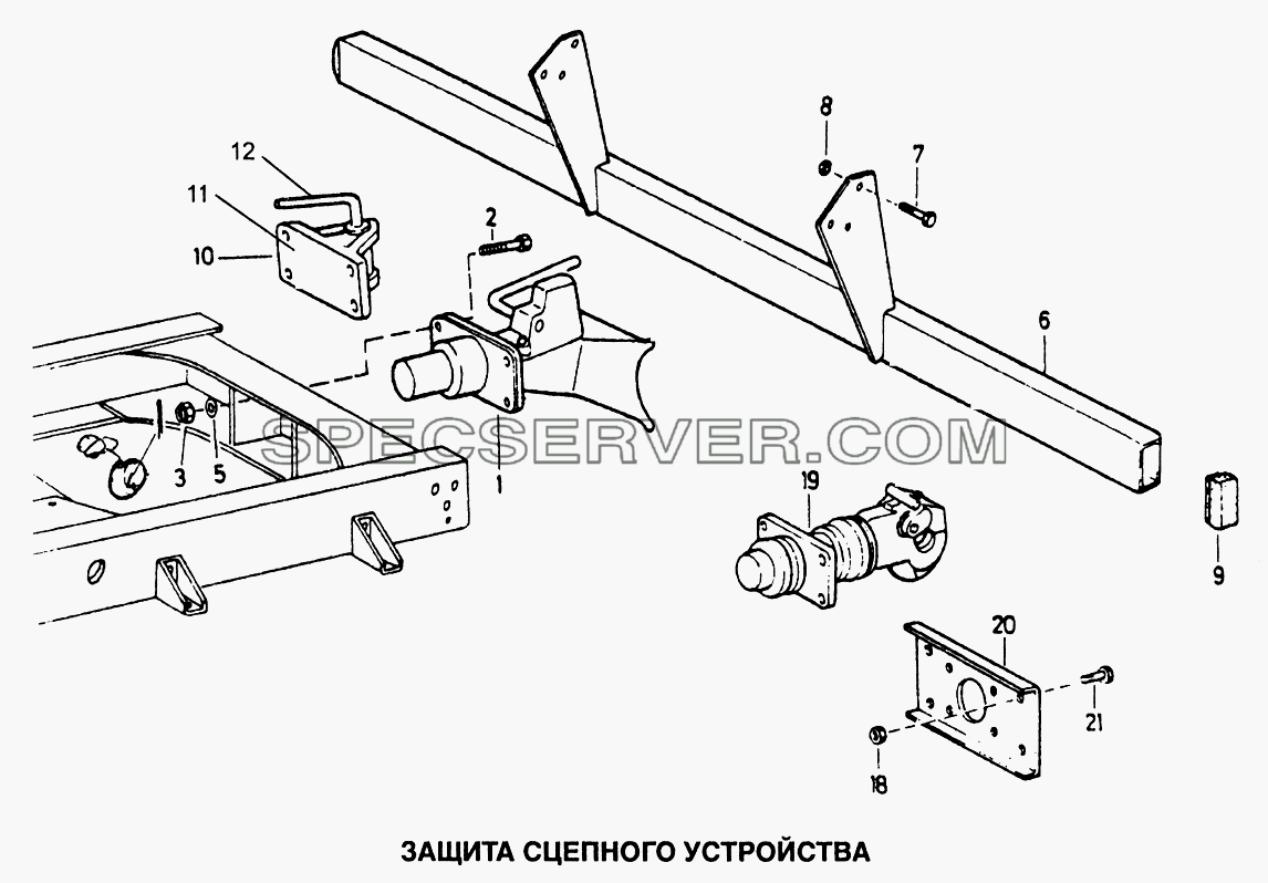 Защита сцепного устройства для Howo (список запасных частей)
