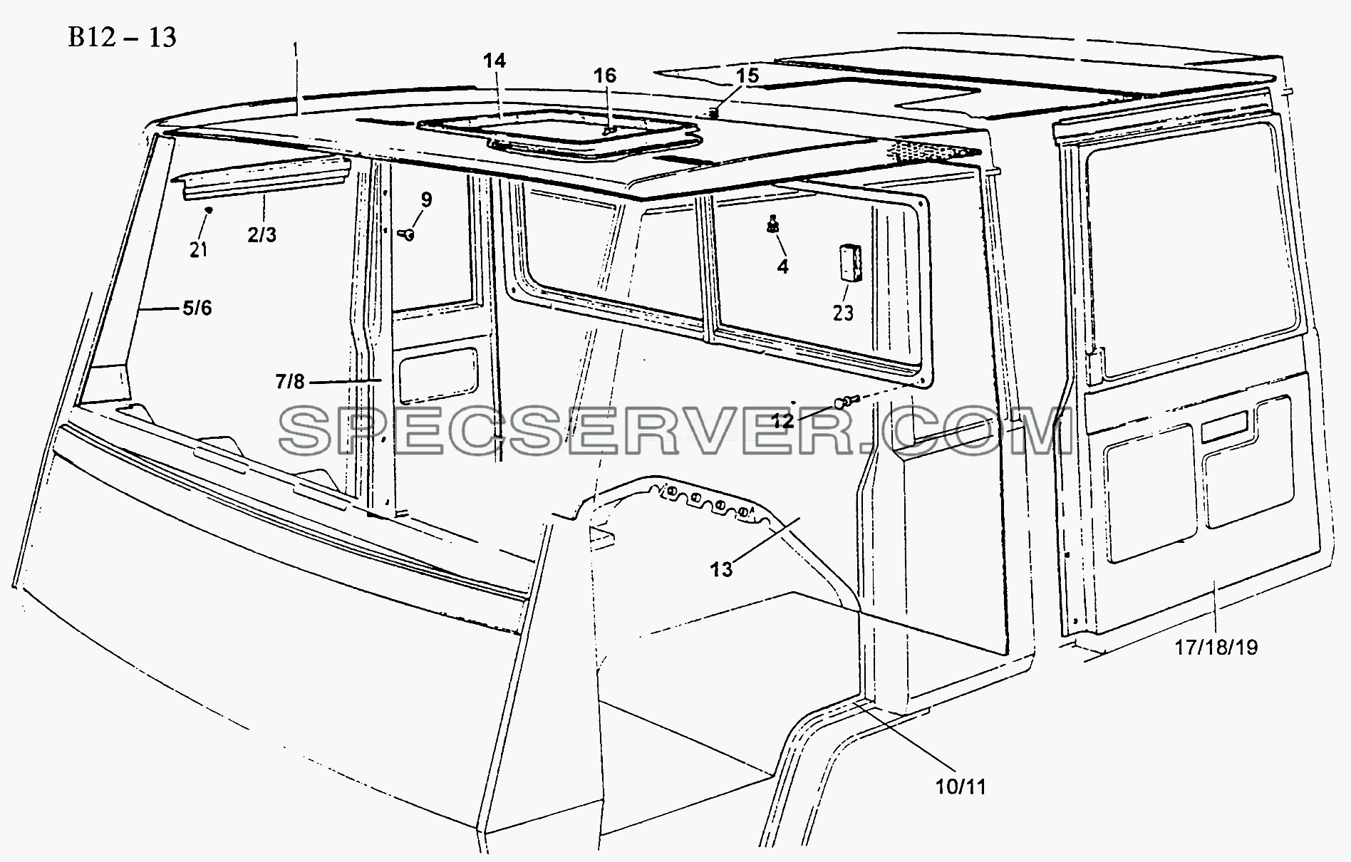 INTERNAL LINING (B12-13) для Sinotruk 4x2 Tractor (371) (список запасных частей)