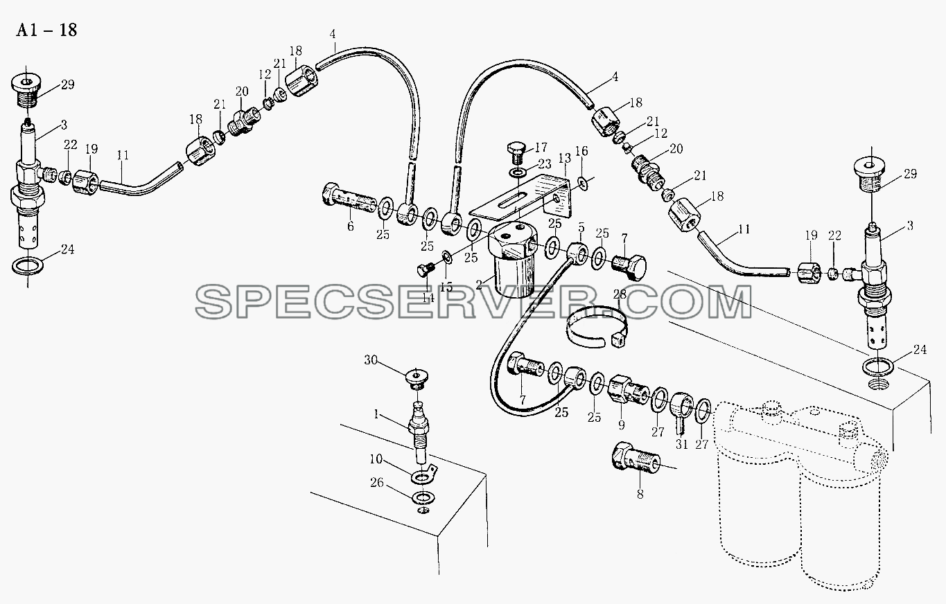 WD615 FLAME STARTTING SYSTEM (A1-18) для Sinotruk 4x2 Tractor (371) (список запасных частей)